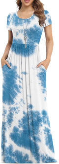 VIISHOW Women's Short Sleeve Loose Plain Maxi Dress - Comfortable slip