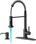 FORIOUS LED Kitchen Faucet with Soap Dispenser for Modern Homes