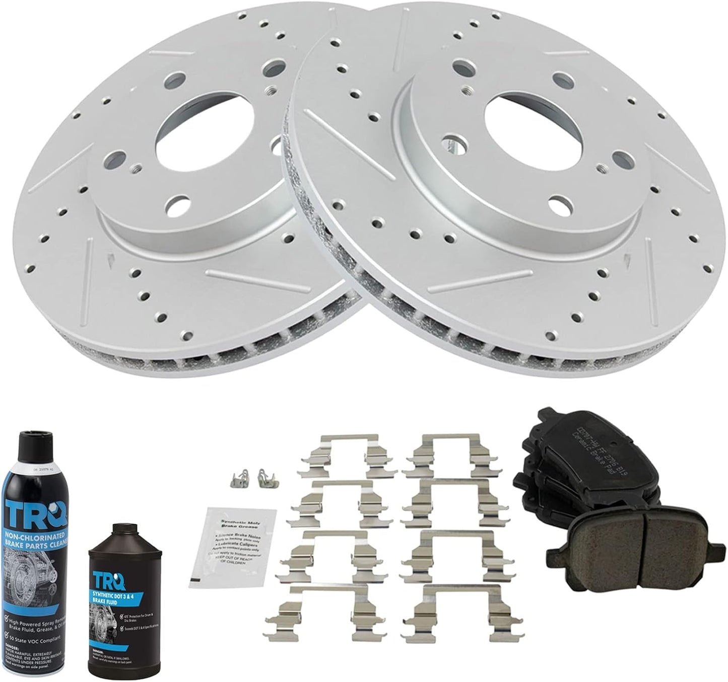 TRQ Front Performance Brake Pad & Rotor Kit for Lexus and Toyota