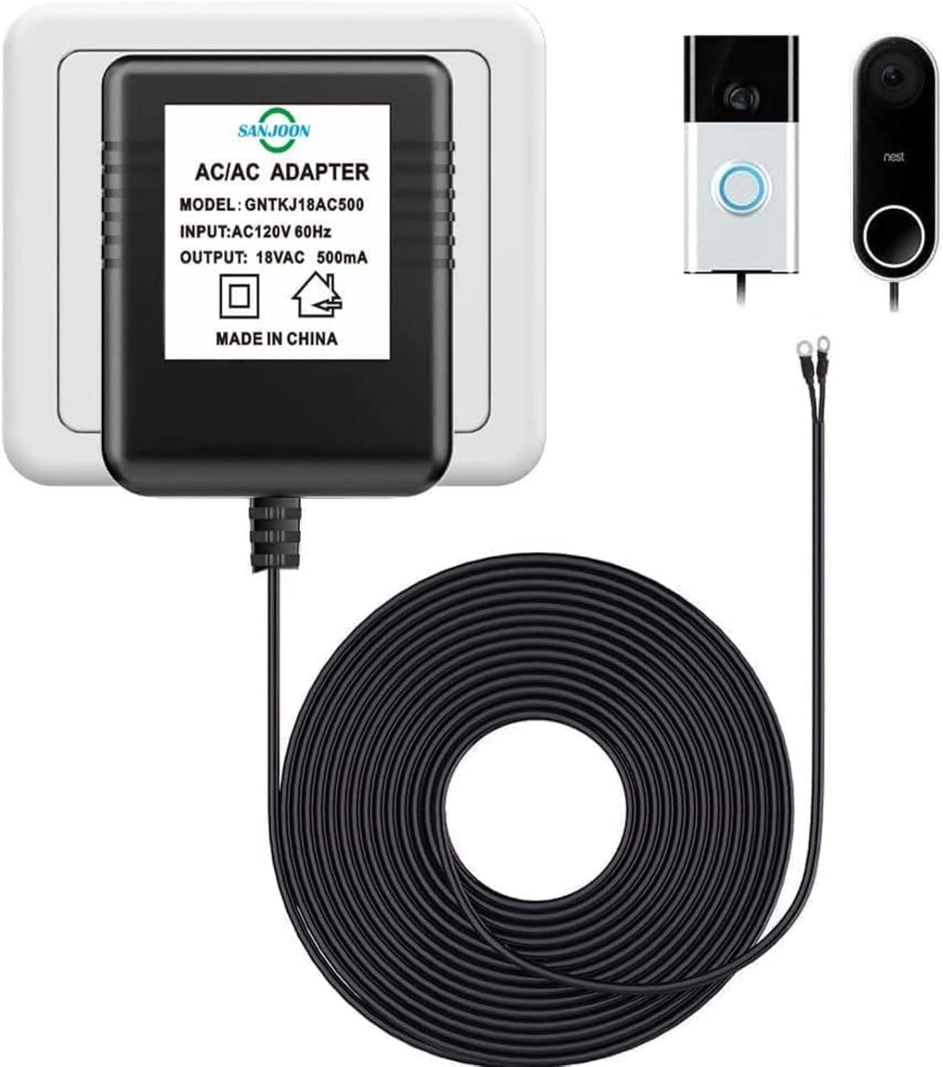 Universal Video Doorbell Transformer - Compatibility & Long Cable