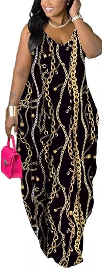 BFFBABY Women's Casual Maxi Dress with Pockets for Summer Fun