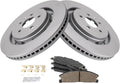 TRQ Front Premium Ceramic Brake Pad & Coated Rotor Kit - Direct Fit