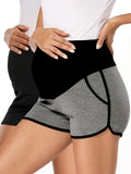 fitglam Women's Maternity Shorts Over Belly - Soft Stretchy Support