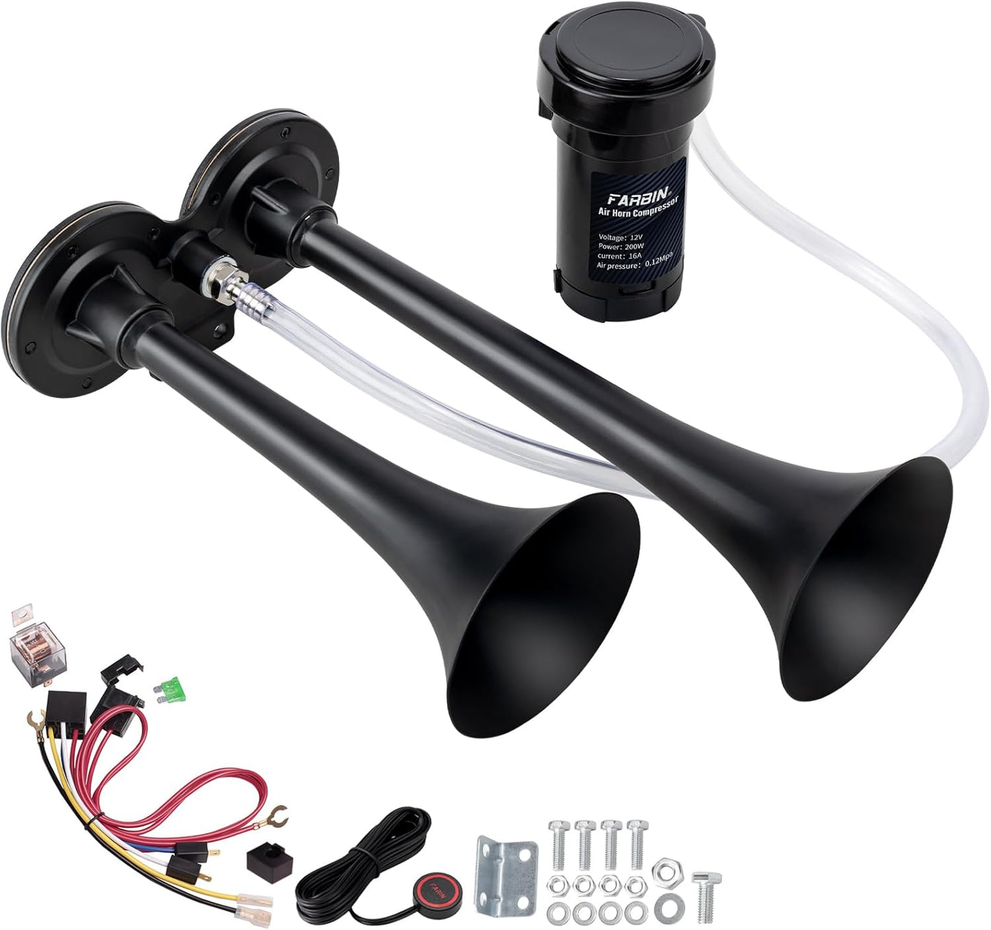 FARBIN Loud Train Horn for Car 12V 150db Air Horn System