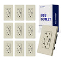 USB A & USB C Wall Outlet 20A Duplex Tamper Resistant - Fast In-Wall
