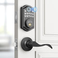 DS10 Keyless Entry Door Lock with Handle - Fingerprint Smart Deadbolt