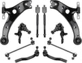 Front Lower Control Arms w Ball Joint Sway Bar Tie Rods Kit - Durable