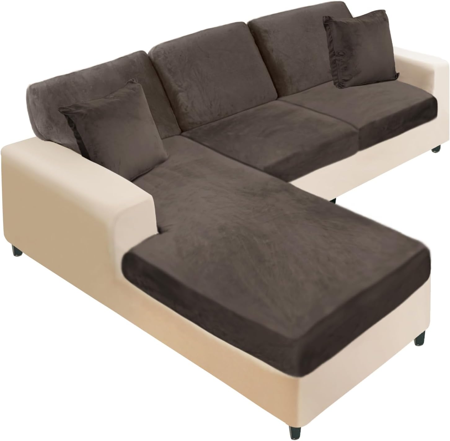 NAISI Sectional Couch Covers for L Shape Soft Stretch Sofa