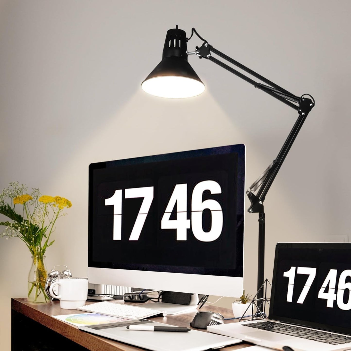 Hypool Extra Tall Desk Lamp with LED Bulb for Home Office Use