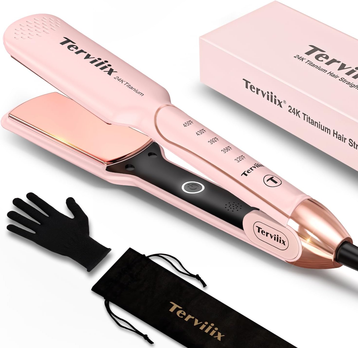 Terviiix Titanium Flat Iron for Smooth, Salon-Grade Results