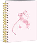 Spiral Notebook Coquette Pink Bow Initial S Personalized Notebook