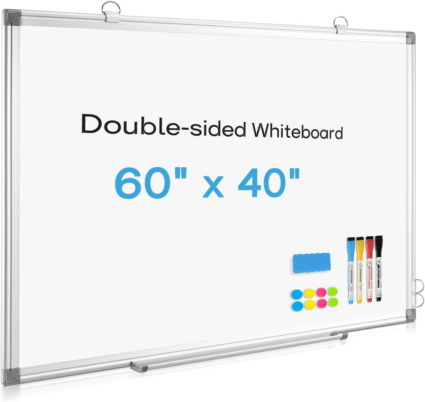 Large Double-Sided Magnetic Whiteboard for Home and Office