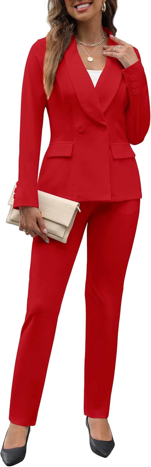 Women's Fall Business Pant Suit Long Sleeve Blazer Set 2024