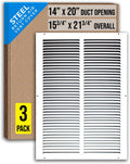 Steel Return Air Grille for 14x20 Duct Opening - 3 Pack