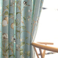 Vintage Birds Curtains 84 in Length Farmhouse Linen Blend Panels