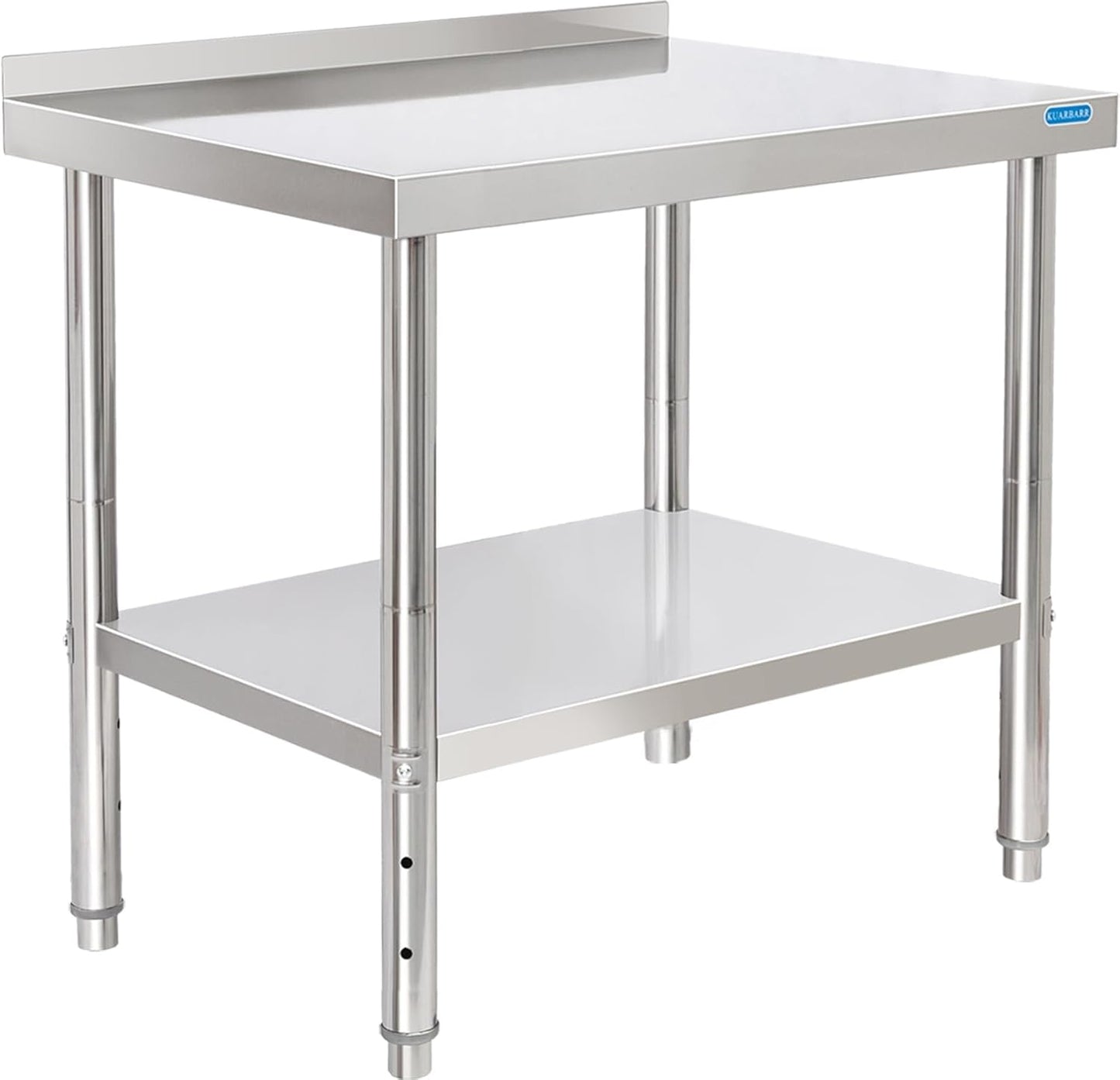 Stainless Steel Table for Prep & Work with Backsplash 24 x 30 in