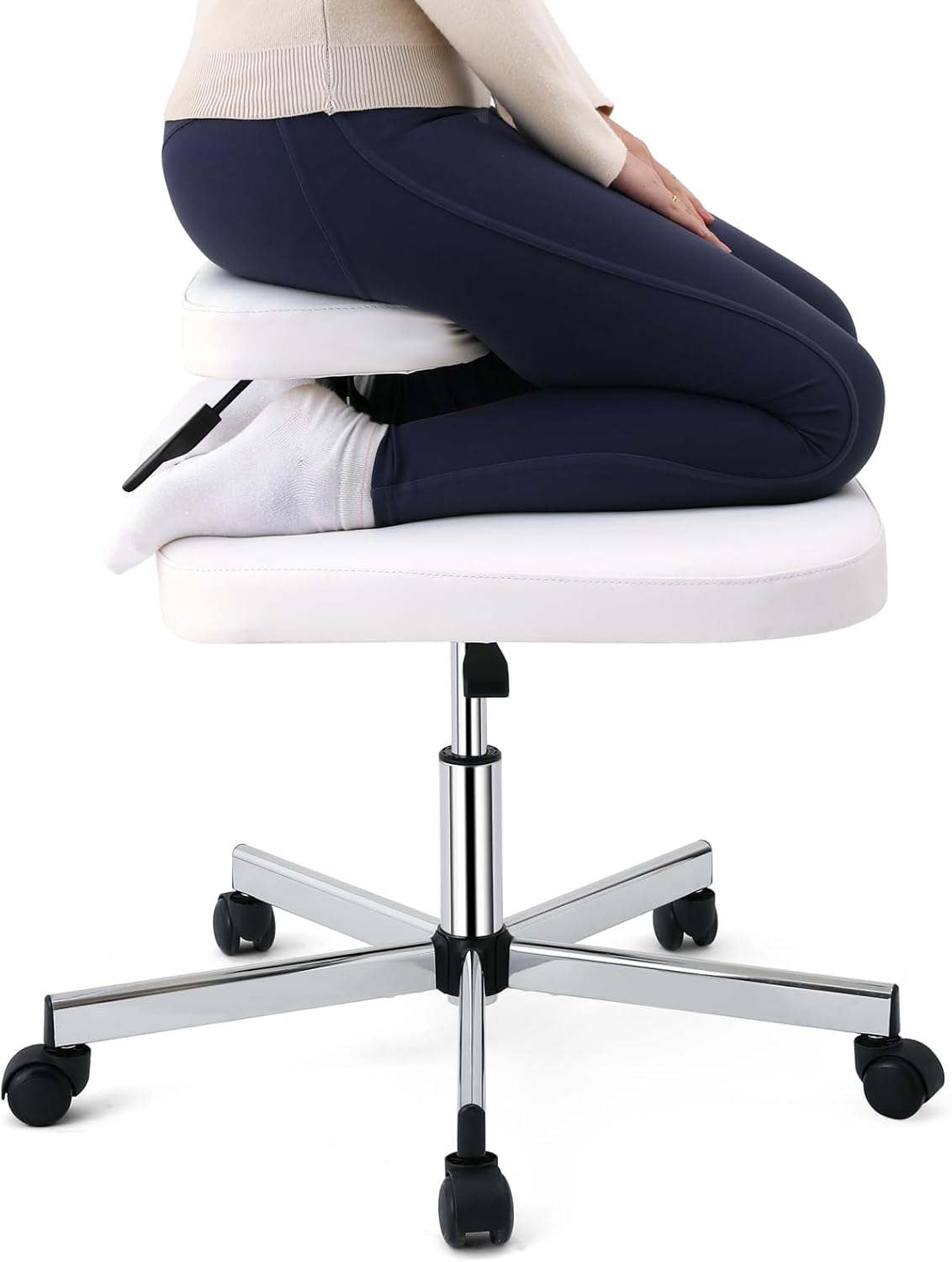 ADHD Chair with Wheels for Office & Home - White