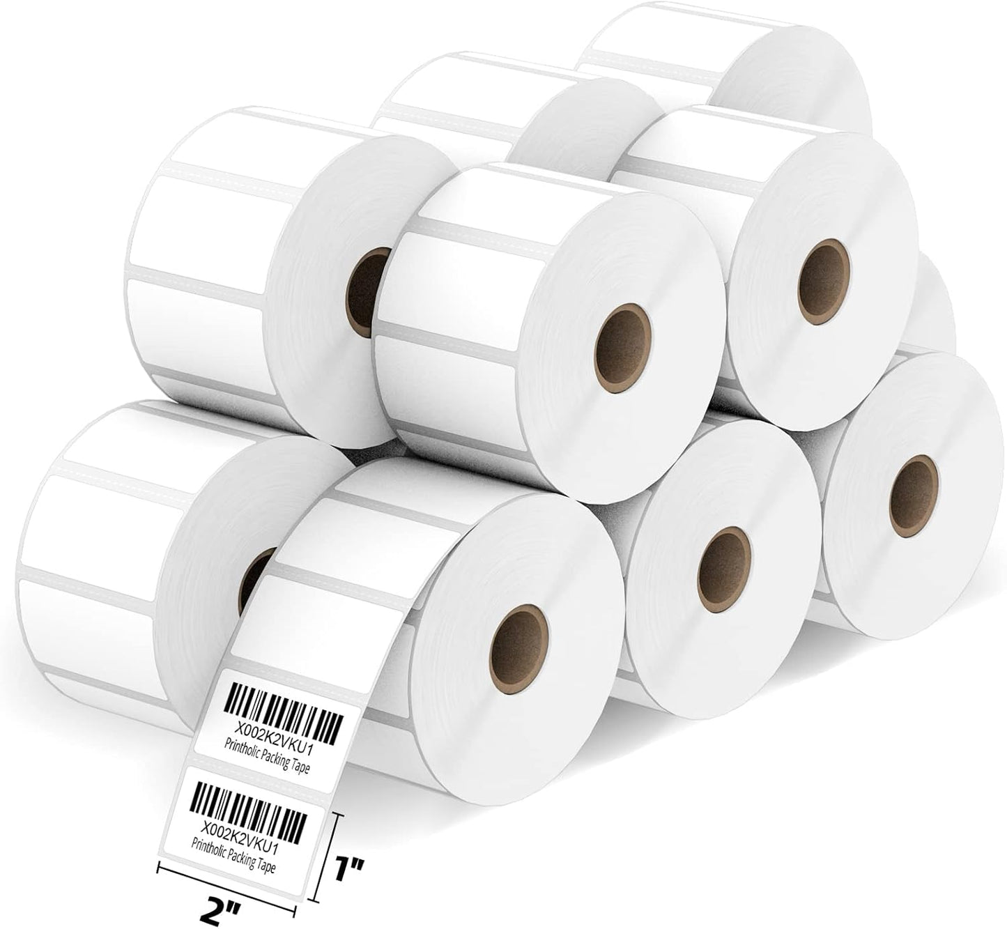 Direct Thermal Labels for Barcodes and Shipping - 12 Rolls