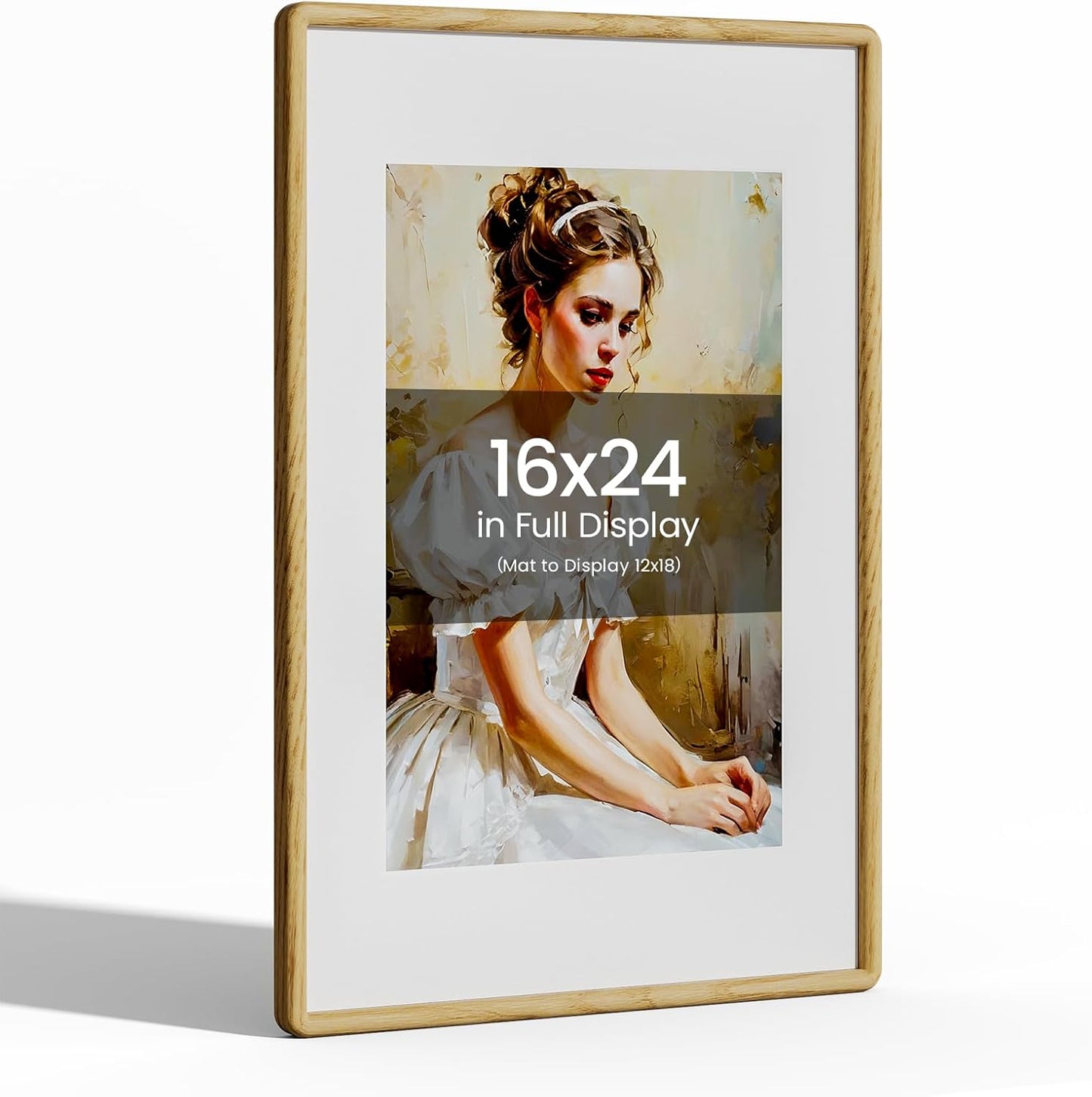 16x24 Picture Frame Natural Oak Wood for Wedding and Family Photos