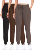 ZENEX 3 Pack Joggers for Women - Stretchy Sweatpants with Pockets
