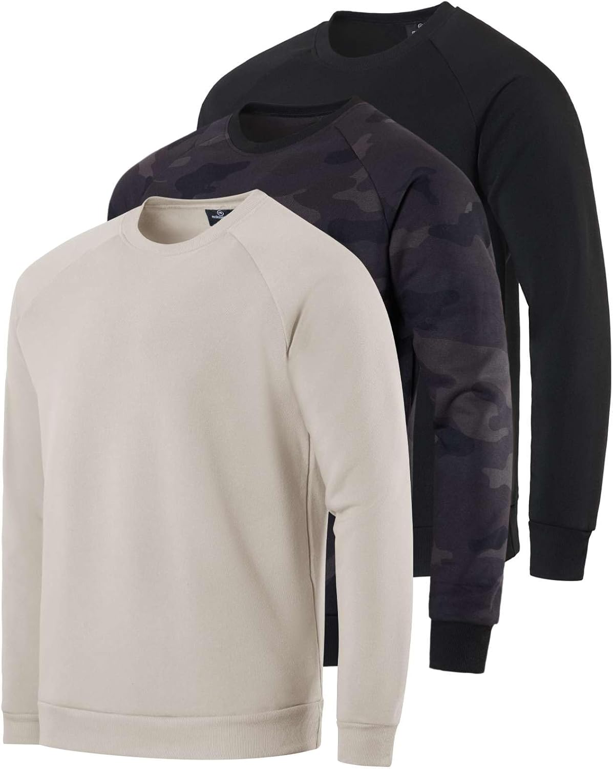 Men's Soft Plush Fleece Crewneck Sweatshirt 3-Pack for Comfort