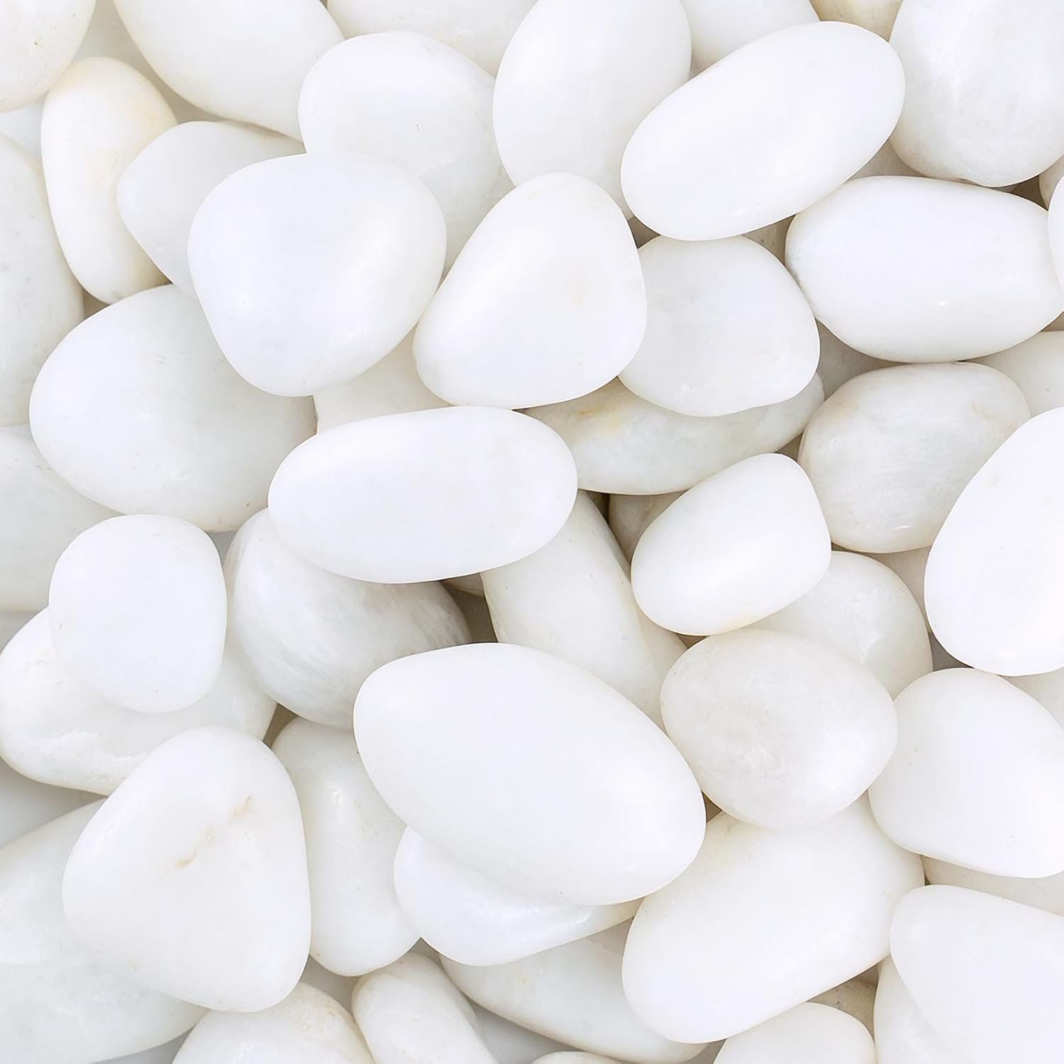 River Rocks for Landscaping, 40lbs White Pebbles for Decor