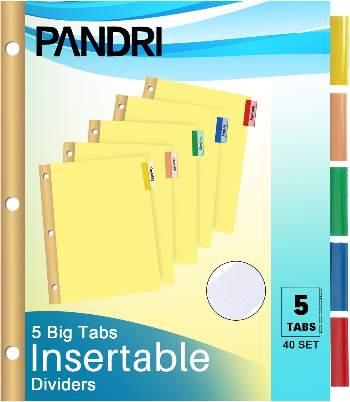Binder Divider Set with 200 Multicolor Tabs for Efficient Organization