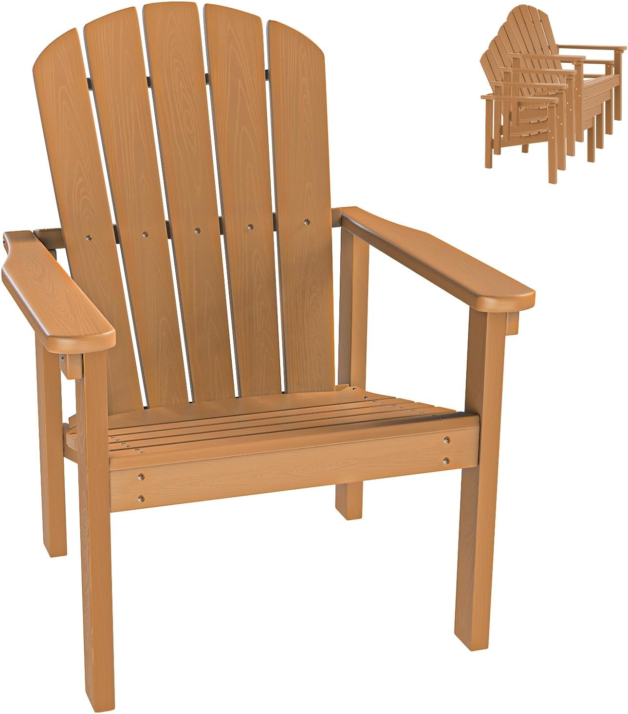 Space-Saving All-Weather Adirondack Chair - Teak