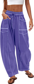 Wide Leg Barrel Sweatpants High Waisted Baggy Pants - Cozy Everyday