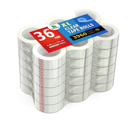 Clear Packing Tape 36 Pack Heavy Duty Ultra Strong for Shipping