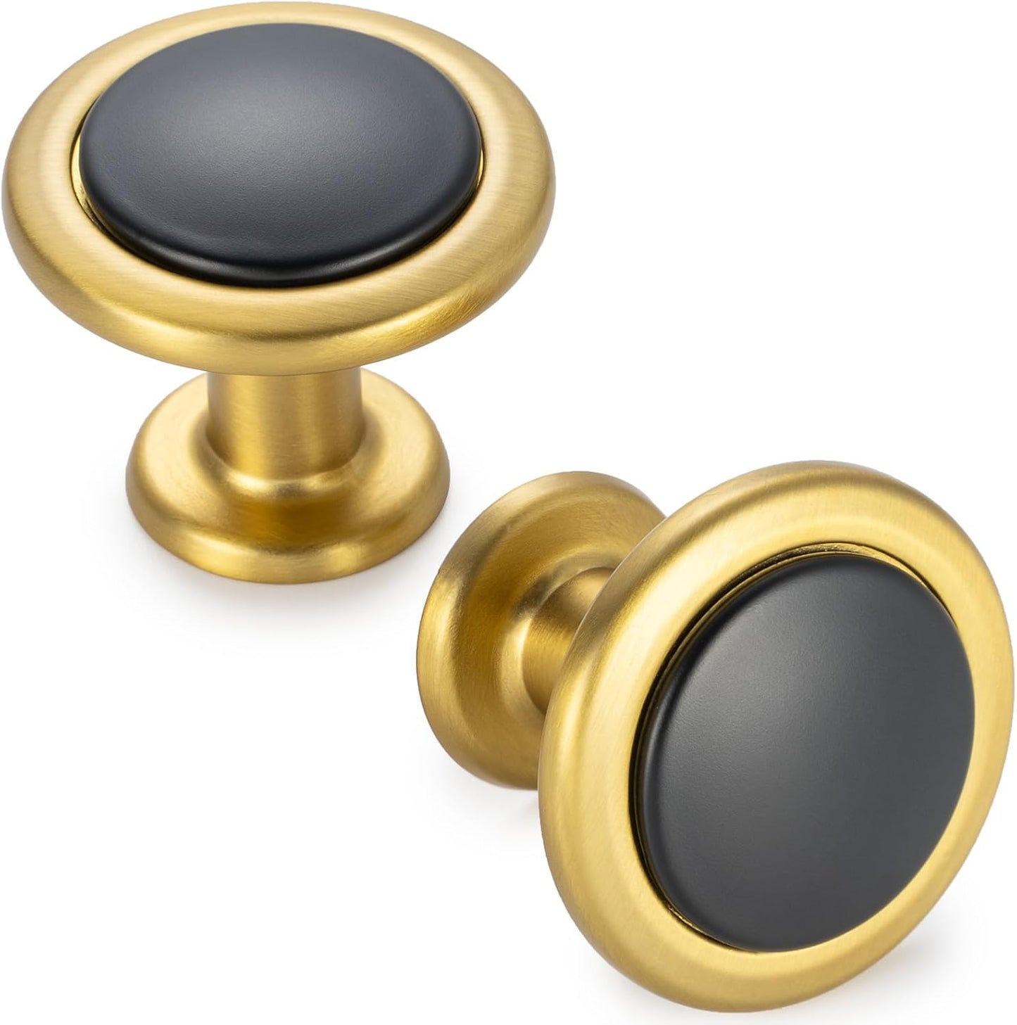 KOOFIZO 30 Pack Black and Gold Kitchen Cabinet Knobs for Home