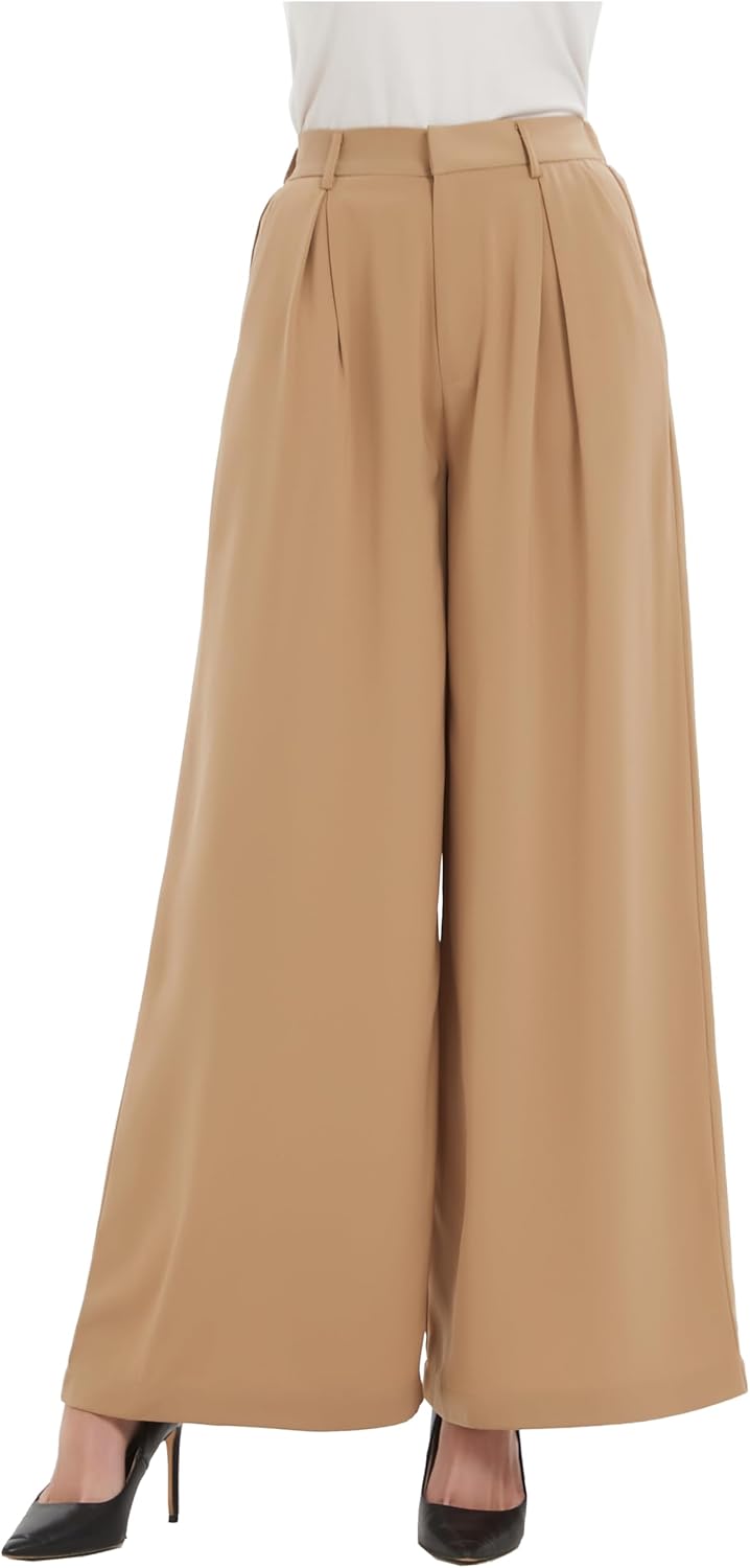 Tronjori Women High Waist Casual Wide Leg Palazzo Pants Review