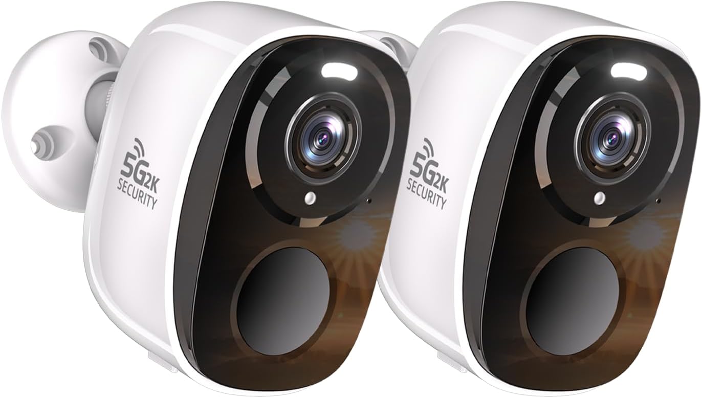 2pcs 5G/2.4G WiFi Security Cameras for Home with Night Vision