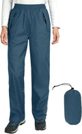 Women's Packable Rain Pants - Waterproof Windproof Hiking Overpants
