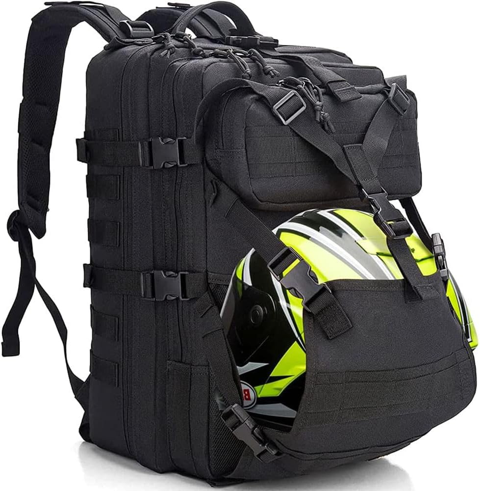 Motorcycle Helmet Backpack Bag for Men with Hard Hat Carrier