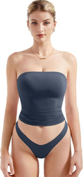 Women Sexy Tube Top Double Lined Y2K Crop Top - Supportive Fit