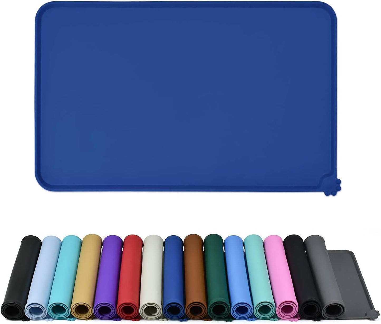 Waterproof Pet Feeding Mat with High Raised Edges for Messy Drinkers
