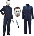 Navy Blue Jumpsuit Coveralls for Adults - Horror Costume Set