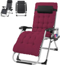 VINGLI Padded Zero Gravity Chair - Thick Cushion, Folding Recliner