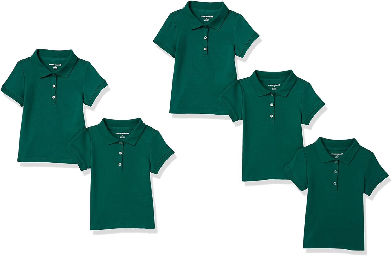 Classic Fit Short Sleeve Uniform Polo Shirt for Girls and Toddlers