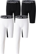 DEVOROPA Youth Boys One Leg Compression Pants 3/4 Leggings - Athletic