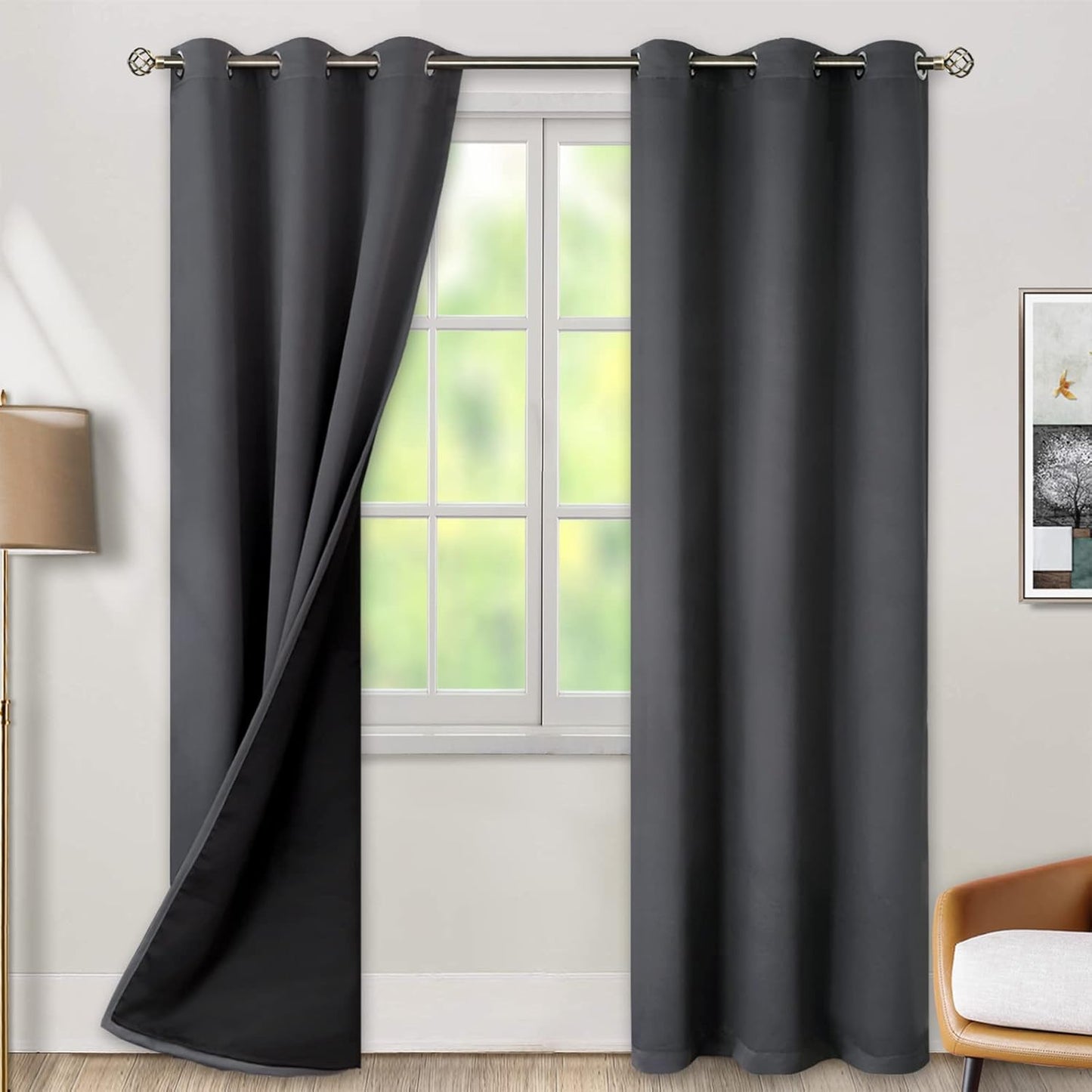 BGment Thermal Insulated Blackout Curtains for Bedroom Privacy