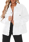 Fashionable Oversized Denim Jacket for Women - Distressed Design