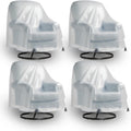 Outdoor Swivel Chair Cover Frosted PVC Heavy Duty Waterproof - 4-Pack