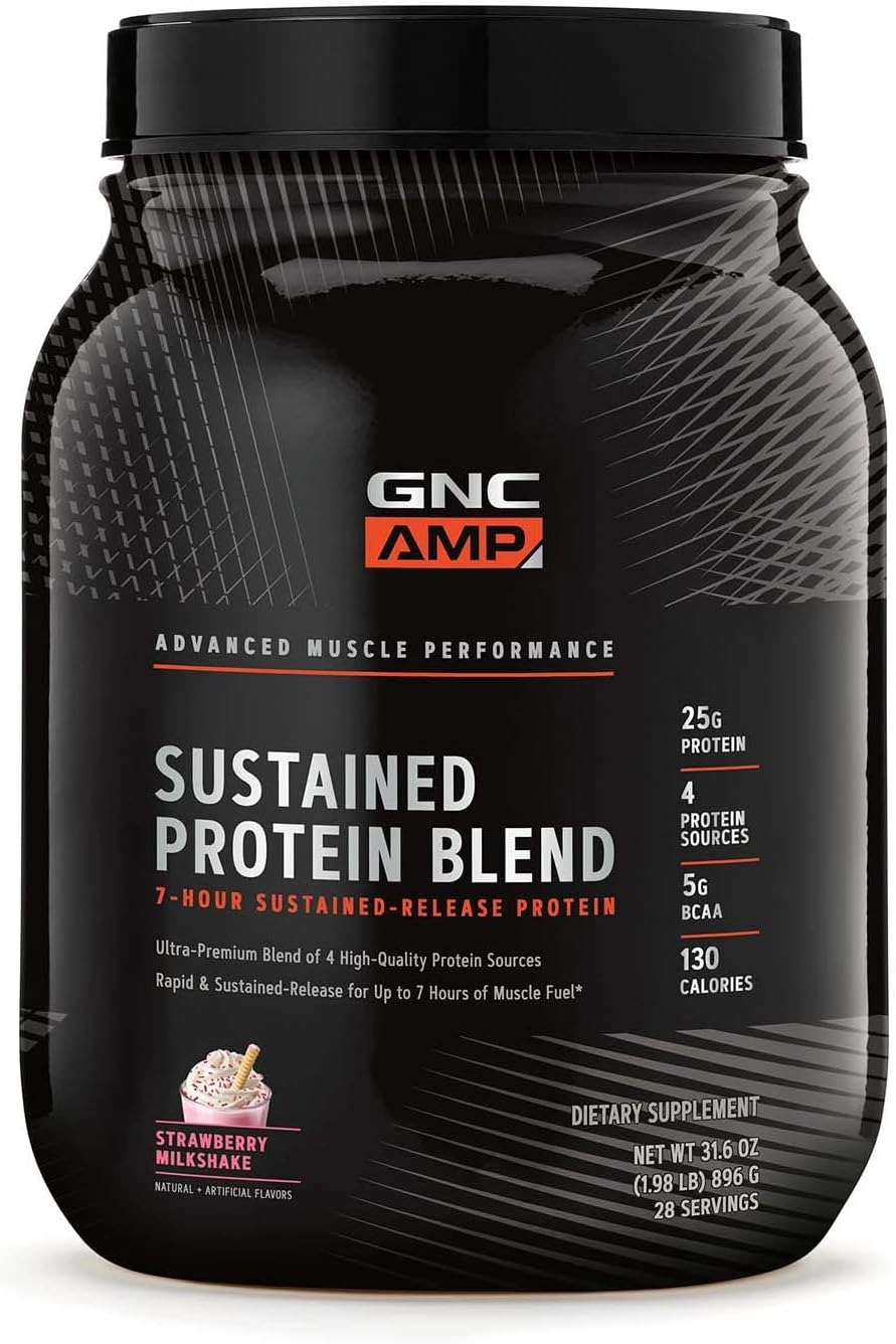 GNC AMP Sustained Protein Blend - Strawberry Milkshake Review