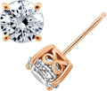 Rose Gold Plated Sterling Silver Cubic Zirconia Studs - Classic
