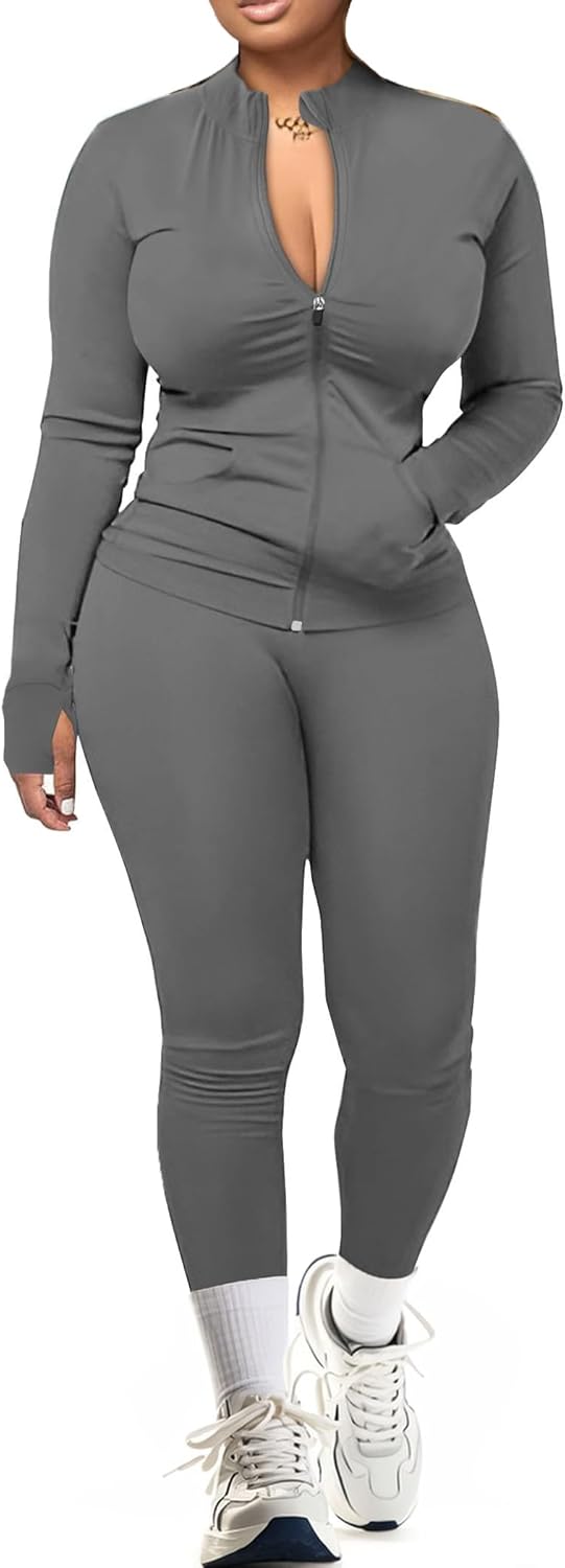 UOUA Two Piece Outfits Women Tracksuit Sets for Gym Workout
