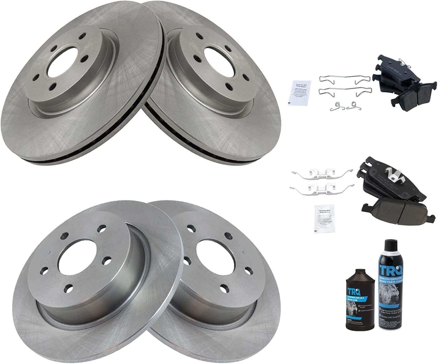 TRQ Brake Pad & Rotor Kit for 2013-2016 Ford Escape Vehicles