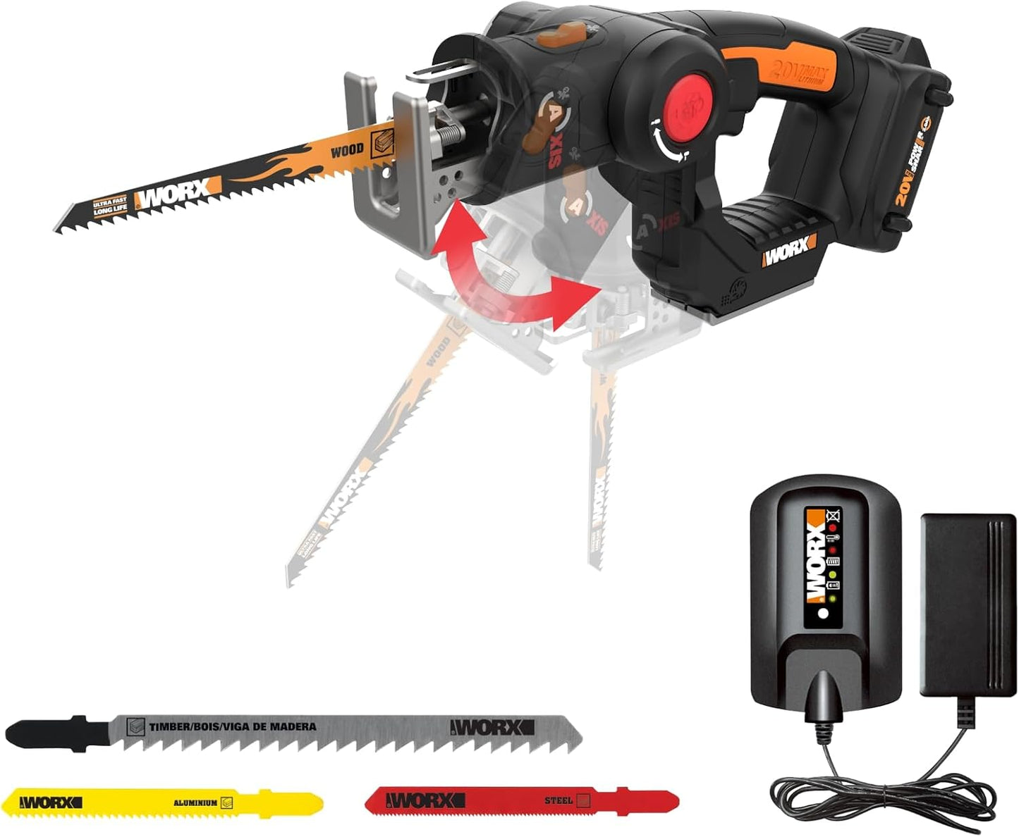 WORX WX550L 20V Power Share Axis Cordless Saw for All Cuts