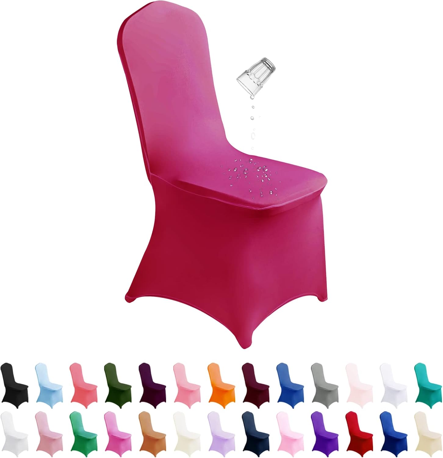 SUPERO Waterproof Spandex Chair Covers for Events and Parties